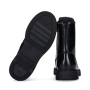 Anfibi bambina in pelle abrasivata con lacci e zip interna