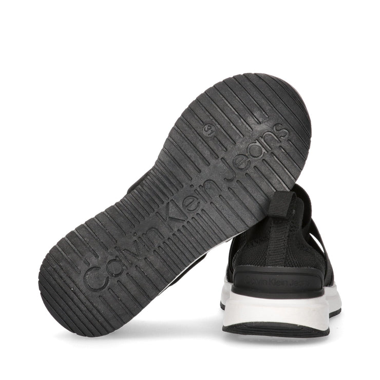 Sneakers slip-on in tela con elastici logati