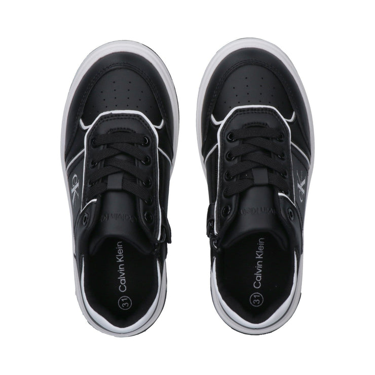 Sneakers unisex in pelle sintetica con lacci e zip interna