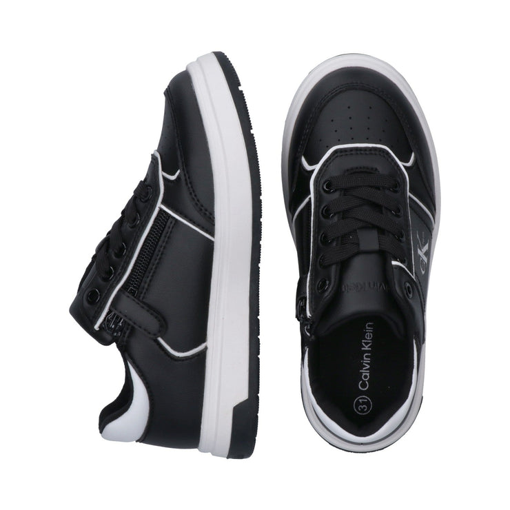 Sneakers unisex in pelle sintetica con lacci e zip interna