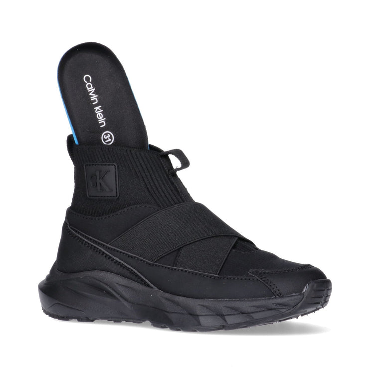 Sneakers slip-on alte con suola chunky testurizzata