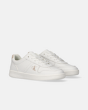 Sneakers ragazza stile basket in pelle sintetica con monogramma CK laterale.