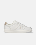 Sneakers stile basket con monogramma a contrasto