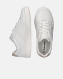 Sneakers stile basket con monogramma a contrasto