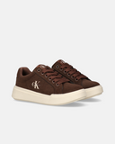 Sneakers da bambino marroni Calvin Klein con lacci.