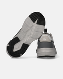 Sneakers con inserti in mesh e fondo stile running geometrico
