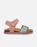 Sandali color block in camoscio con suola preformata