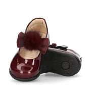 Ballerine eleganti da bambina con cinturino a strappo e pon pon