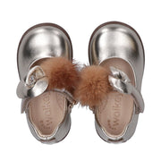 Ballerine primi passi con fiore e pelliccia