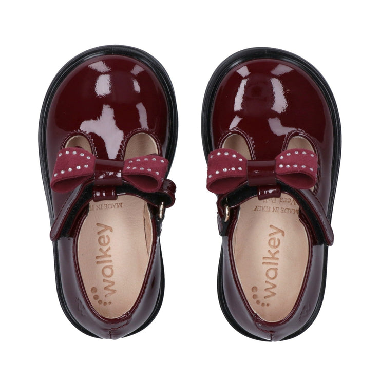 Scarpine primi passi T-bar con fiocchetto prezioso