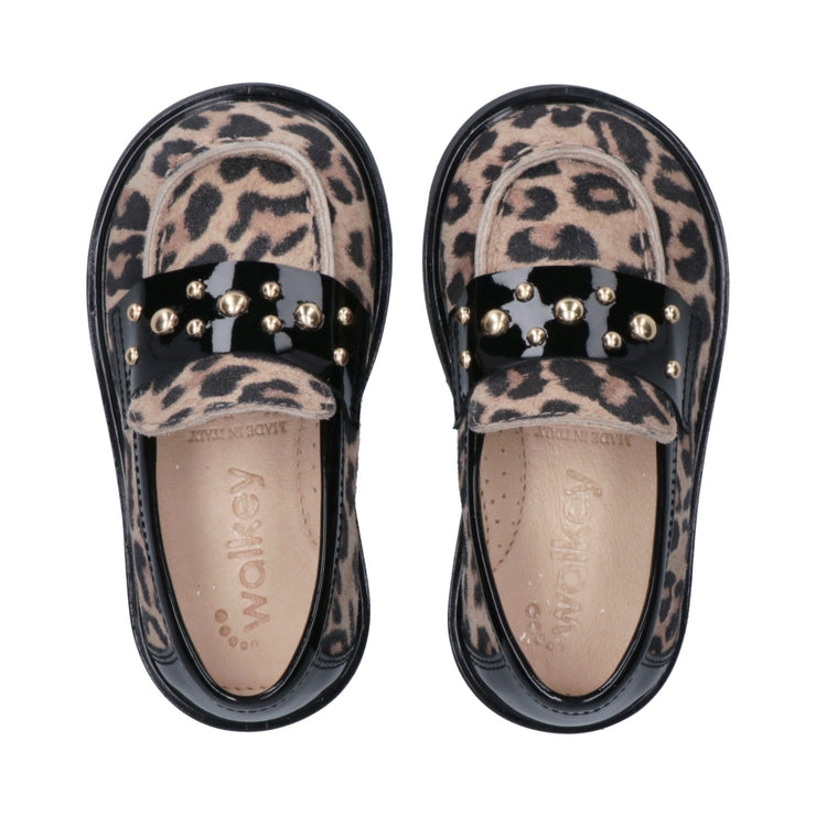 Mocassini da bambina primi passi animalier