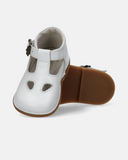 Scarpina primi passi in pelle con cinturino