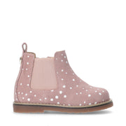 Polka Dot Split Leather Ankle Boots for Girls