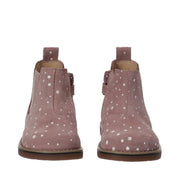 Polka Dot Split Leather Ankle Boots for Girls