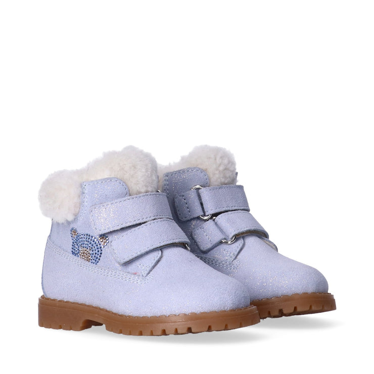 Stivaletti roccia da bambina in pelle ed interno in lana di montone