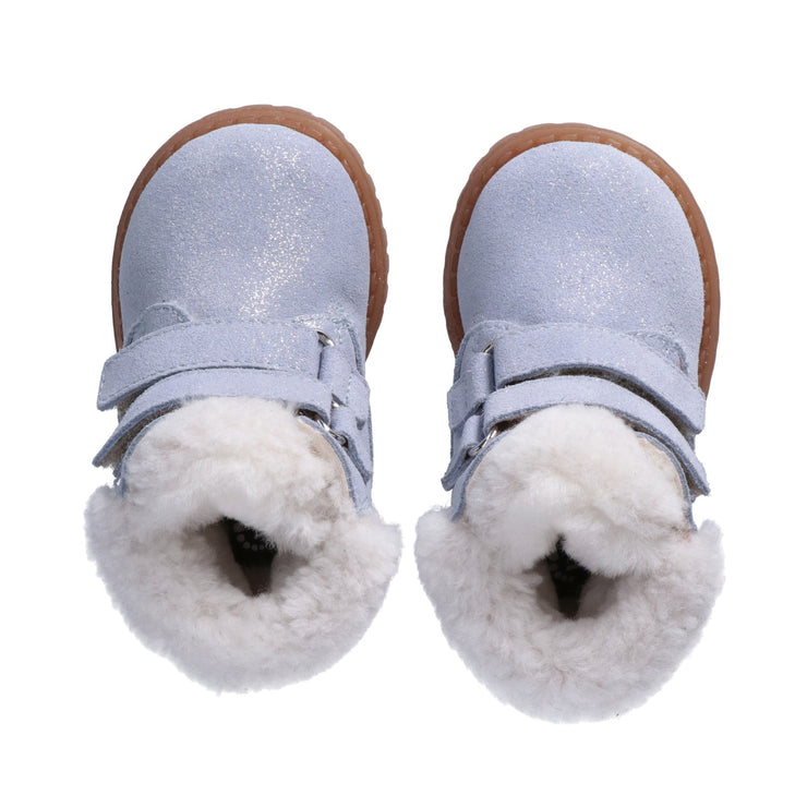 Stivaletti roccia da bambina in pelle ed interno in lana di montone