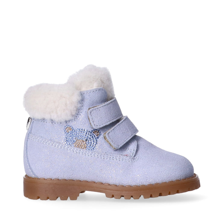 Stivaletti roccia da bambina in pelle ed interno in lana di montone