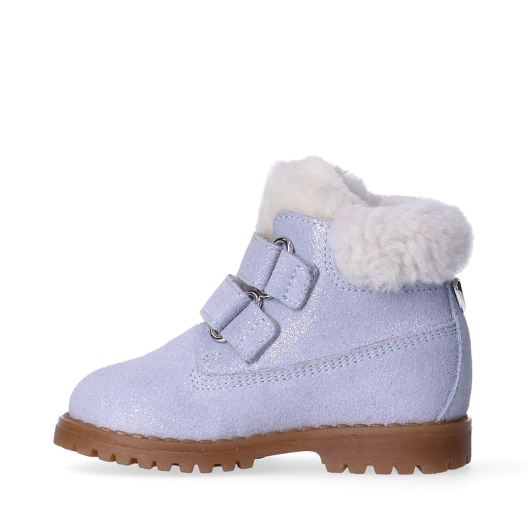 Stivaletti roccia da bambina in pelle ed interno in lana di montone