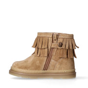 Stivaletti bambina in camoscio con frange e dettaglio cuore