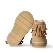 Stivaletti bambina in camoscio con frange e dettaglio cuore