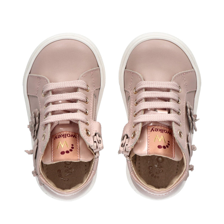 Sneakers alte da bambina con fiorellini applicati