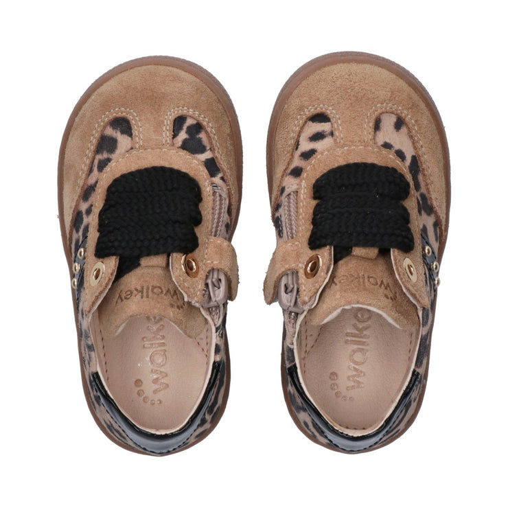 Sneakers da bambina animalier e zip interna