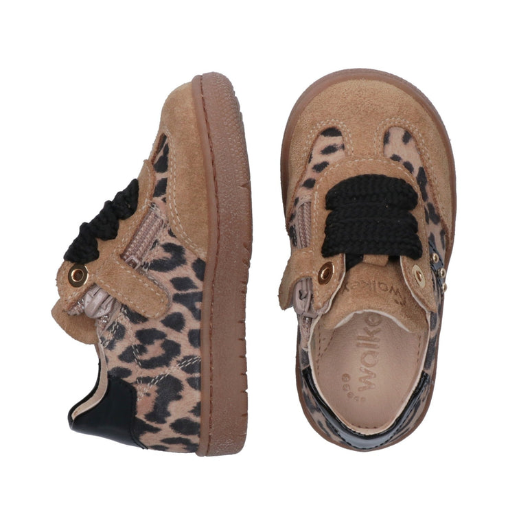 Sneakers da bambina animalier e zip interna