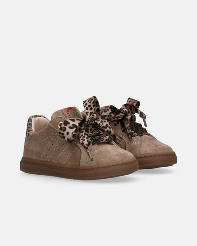 Sneakers bambina super soft con lacci animalier