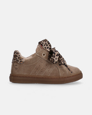 Sneakers bambina super soft con lacci animalier