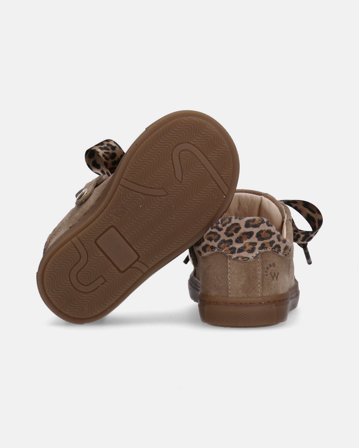 Sneakers bambina super soft con lacci animalier