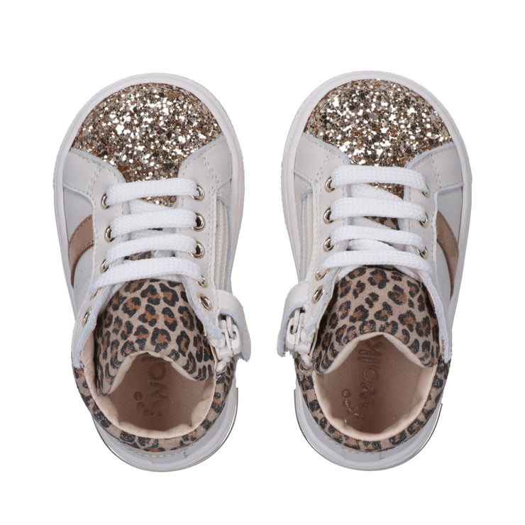 Sneakers super soft da bambina con glitter e animalier