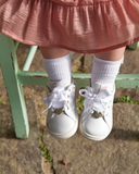 Sneakers primi passi in pelle con dettagli cuore