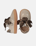 Sneakers primi passi con dettagli animalier