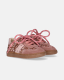 Sneakers da bambina rosa Walkey con inserti glitter.