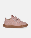 Sneakers primi passi Barefoot in crosta con doppio velcro