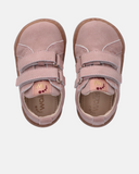 Sneakers primi passi Barefoot in crosta con doppio velcro