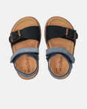 Sandali color block in camoscio con suola preformata