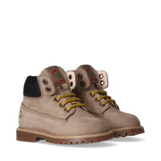 Scarponcini bambino in pelle con lacci e zip interna