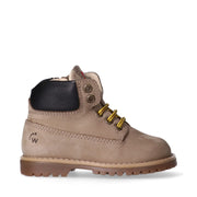 Scarponcini bambino in pelle con lacci e zip interna