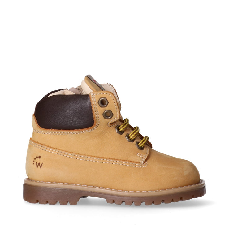 Scarponcini bambino in pelle con lacci e zip interna