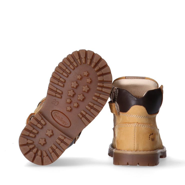 Scarponcini bambino in pelle con lacci e zip interna