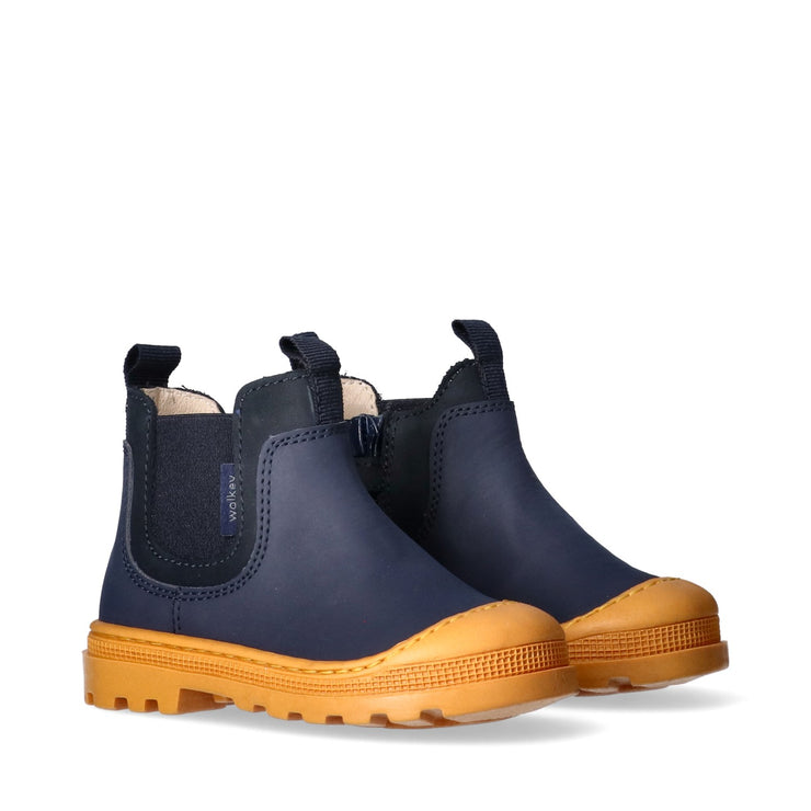 Stivaletti bambino in pelle gommata con elastico laterale