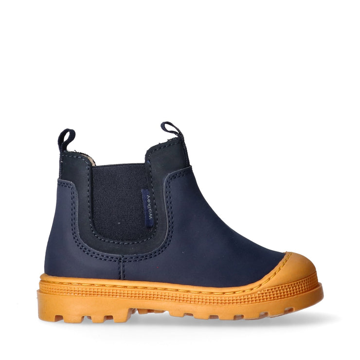 Stivaletti bambino in pelle gommata con elastico laterale