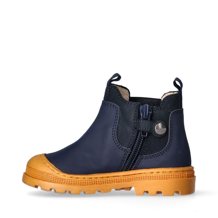 Stivaletti bambino in pelle gommata con elastico laterale