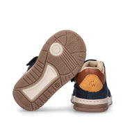 Sneakers basse da bambino con lacci bicolore