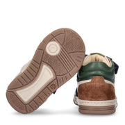 Sneakers alte da bambino con lacci e cinturino a strappo