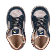 Sneakers primi passi con lacci e zip interna