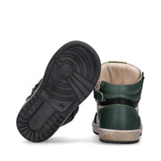 Sneakers bambino in pelle con dettagli colorati a contrasto e zip interna