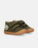 Sneakers primi passi da bambino in nabuk con dinosauro e velcro