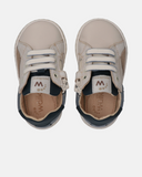 Sneakers primi passi in pelle e nabuk con zip